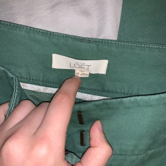 LOFT green strait leg pants - Picture 3 of 4